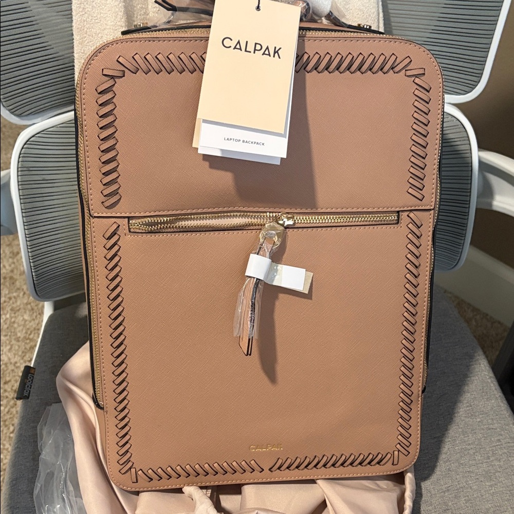 Calpak Kaya Backpack in Caramel.
